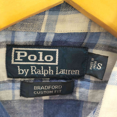 ポロバイラルフローレン Polo by RALPH LAUREN 90S BRADFORD CUSTOM FIT ポニー刺繍 インド 麻 リネン 100% L/S シャツ メンズ import:S