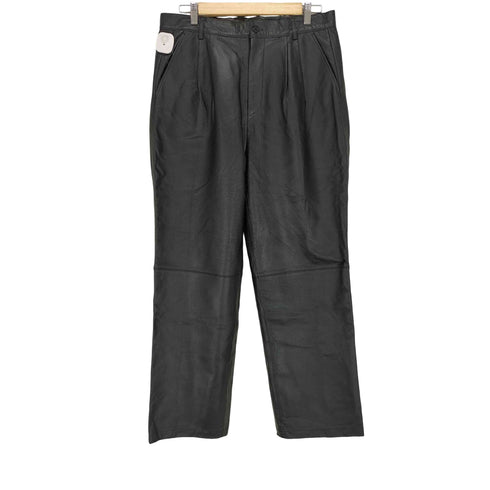 BONSKIP pig leather レザー ツータック ワイドパンツ メンズ 85