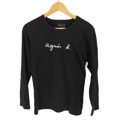 アニエスベー agnes b. PARIS ロゴプリント コットン 長袖 Tシャツ レディース T2