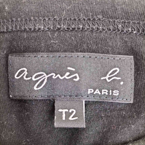 アニエスベー agnes b. PARIS ロゴプリント コットン 長袖 Tシャツ レディース T2