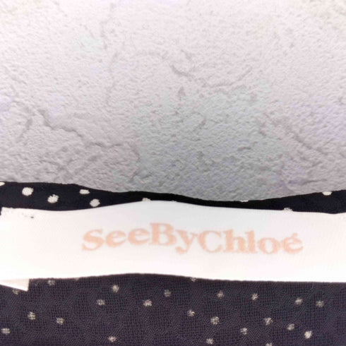 シーバイクロエ SEE BY CHLOE ボウタイ ドット ボタニカル柄 サロペット レディース 34