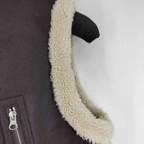 エムエムシックスメゾンマルジェラ MM6 Maison Margiela フェイクレザー ムートンベスト 八の字 レディース 10