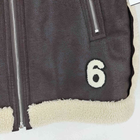エムエムシックスメゾンマルジェラ MM6 Maison Margiela フェイクレザー ムートンベスト 八の字 レディース 10