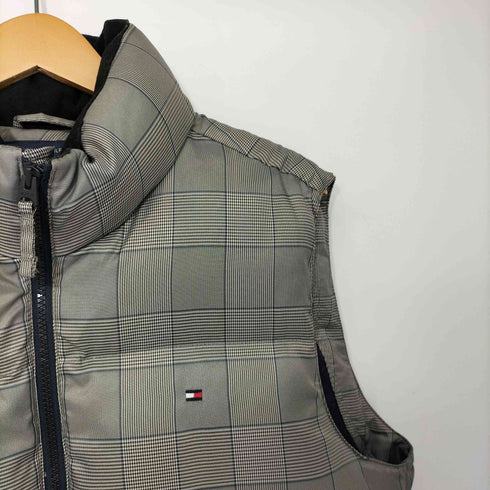 トミーヒルフィガー TOMMY HILFIGER ロゴ刺繍 チェック柄 ダウンベスト メンズ JPN:L