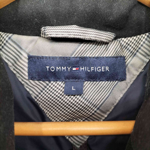 トミーヒルフィガー TOMMY HILFIGER ロゴ刺繍 チェック柄 ダウンベスト メンズ JPN:L