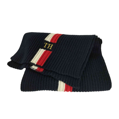 トミーヒルフィガー TOMMY HILFIGER ロゴ刺繍 ウールマフラー メンズ