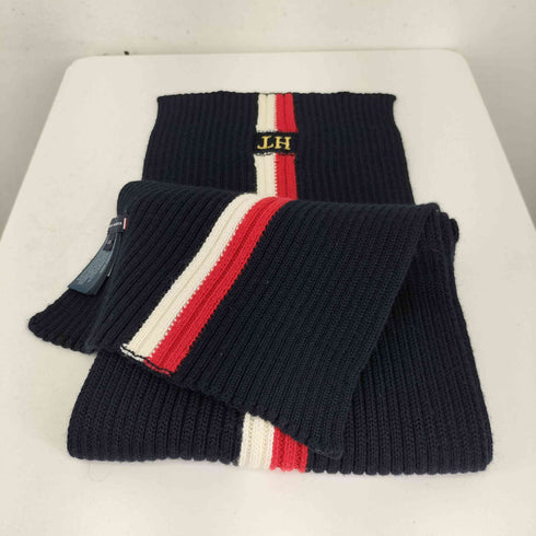トミーヒルフィガー TOMMY HILFIGER ロゴ刺繍 ウールマフラー メンズ
