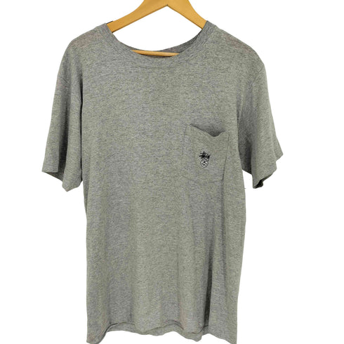 ステューシー Stussy 90s USA製 紺タグ SSリンク ロゴ刺繍 ポケット Tシャツ シングルステッチ メンズ import:M