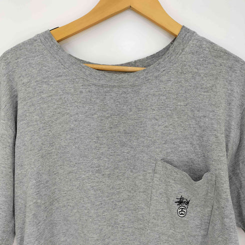 ステューシー Stussy 90s USA製 紺タグ SSリンク ロゴ刺繍 ポケット Tシャツ シングルステッチ メンズ import:M