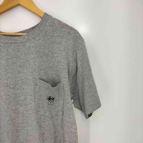 ステューシー Stussy 90s USA製 紺タグ SSリンク ロゴ刺繍 ポケット Tシャツ シングルステッチ メンズ import:M