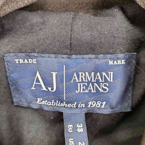 アルマーニジーンズ ARMANI JEANS バイカラー レザー ライダースジャケット レディース EUR:38