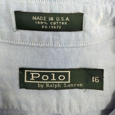 ポロバイラルフローレン Polo by RALPH LAUREN 90S USA製 スモールポニー刺繍 L/S BDシャツ メンズ 16
