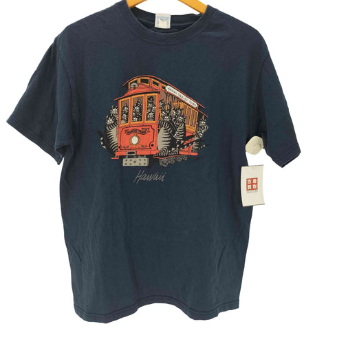 クレイジーシャツ CRAZY SHIRTS 00S ボディ 猫 キャット HAWAI ハワイ プリント S/S Tシャツ レディース import:M