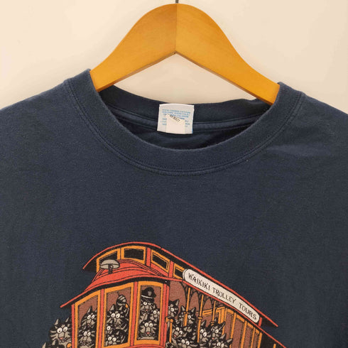 クレイジーシャツ CRAZY SHIRTS 00S ボディ 猫 キャット HAWAI ハワイ プリント S/S Tシャツ レディース import:M