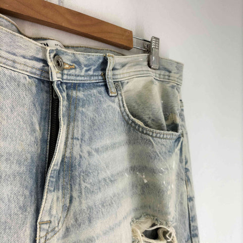 ザラ ZARA ペイント クラッシュ テーパード デニムパンツ メンズ FR:36-38