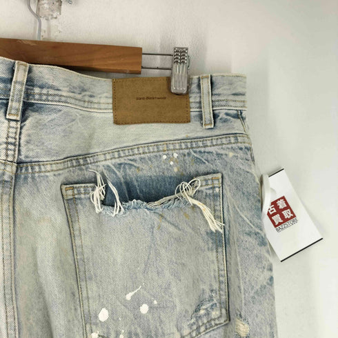 ザラ ZARA ペイント クラッシュ テーパード デニムパンツ メンズ FR:36-38