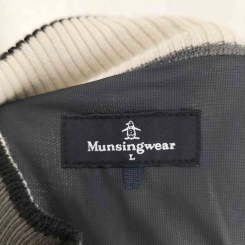 マンシングウェア Munsingwear ロゴ刺繍 ハーフジップ ニット メンズ L