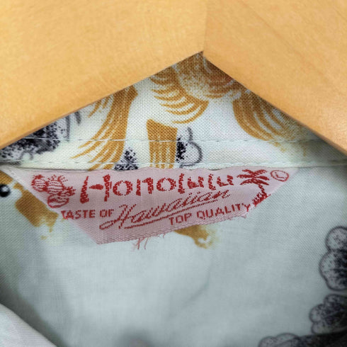 HONOLULU 獅子舞 花 和柄 レーヨンシャツ メンズ L