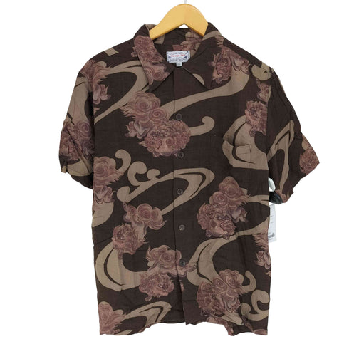 HAWAIIAN SHIRT 唐獅子 和柄 レーヨンシャツ メンズ LL