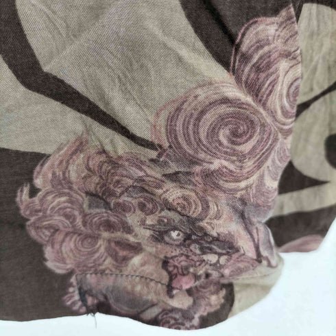 HAWAIIAN SHIRT 唐獅子 和柄 レーヨンシャツ メンズ LL