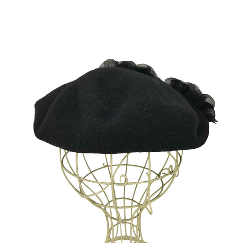 CHAPEAU CLAUDETTE 英国 フラワーモチーフ装飾 ハンドメイド ベレー帽 レディース