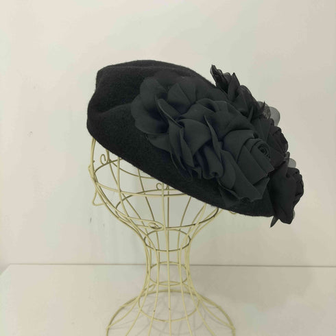 CHAPEAU CLAUDETTE 英国 フラワーモチーフ装飾 ハンドメイド ベレー帽 レディース