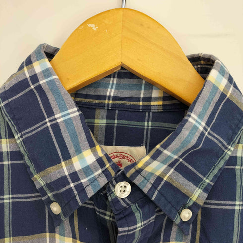 レッドフリースブルックスブラザース Red Fleece Brooks Brothers コットン チェック ボタンダウン 半袖シャツ メンズ import:M