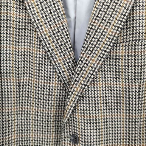 バーバリーズ BURBERRYS 紺タグ ハウンドトゥース チェック 2B ウール テーラードジャケット メンズ 98-88-175AB6