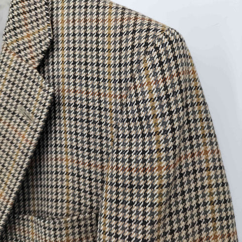 バーバリーズ BURBERRYS 紺タグ ハウンドトゥース チェック 2B ウール テーラードジャケット メンズ 98-88-175AB6