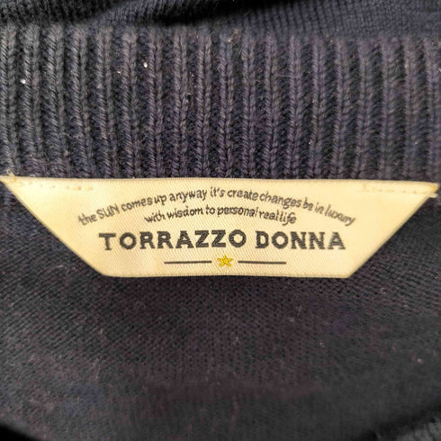 トラッゾドンナ Torrazzo Donna レオパード切替 ニットカーディガン レディース