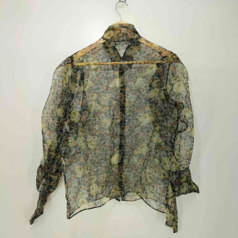 ザラ ZARA フラワープリント シアーシャツブラウス レディース import:M