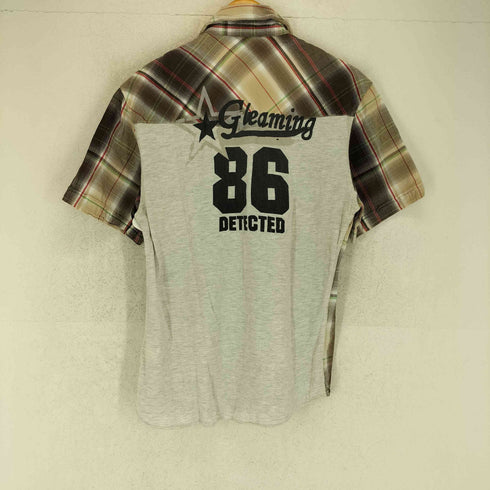 WATER BACK チェック柄 ワッペン S/S シャツ Y2K レディース L