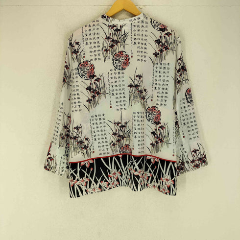 サグハーバー SAG HARBOR 漢字プリント バンドカラー L/S シャツ レディース XL