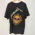 giantボディ 90s USA製 Pushead Flaming Skull Sun T-SHIRT パスヘッド フレーミング スカル サン Tシャツ メンズ import:XL