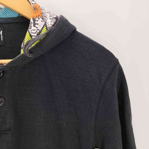 ステューシー Stussy AUTHENTIC 00S OLD 裏地 ショーンフォント 総柄 S/S 半袖 プルオーバー フーディー パーカー Y2K メンズ import:M