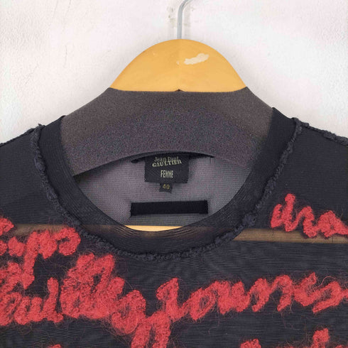 ジャンポールゴルチエフェム Jean Paul GAULTIER FEMME 刺繍デザイン L/S パワーネット レディース EUR:40