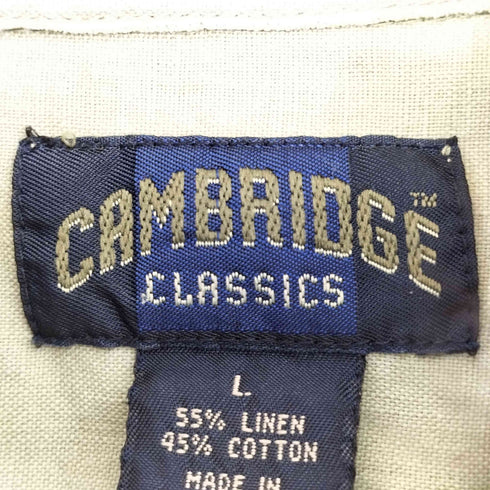 CAMBRIDGE 90s コットンリネン ボタンダウン シャツ メンズ JPN:L