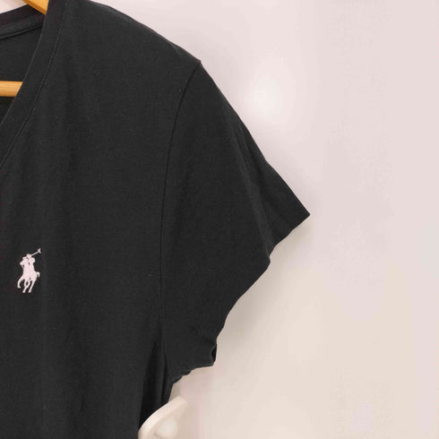 ポロラルフローレン POLO RALPH LAUREN 現行タグ ポニー刺繍 Vネック 半袖Tシャツ レディース import:M