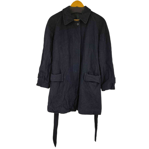 バーバリーズ BURBERRYS WOOL&ALPAKA アルパカ混 比翼ステンカラーコート レディース