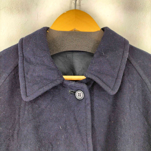 バーバリーズ BURBERRYS WOOL&ALPAKA アルパカ混 比翼ステンカラーコート レディース