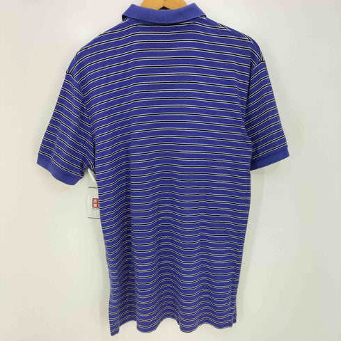 ポロバイラルフローレン Polo by RALPH LAUREN 00s 香港製 ポニー刺繍 ボーダー サイドスリット ポロシャツ メンズ import:M