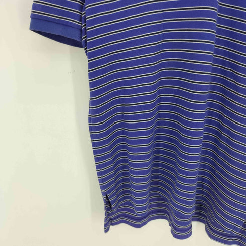 ポロバイラルフローレン Polo by RALPH LAUREN 00s 香港製 ポニー刺繍 ボーダー サイドスリット ポロシャツ メンズ import:M