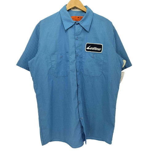 レッドキャップ RED KAP ワッペン ストライプ S/S ワークシャツ メンズ import:L