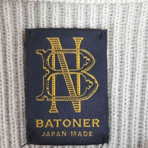 バトナー BATONER HARD TWIST WOOL CREW NECK Mocha メンズ JPN:2
