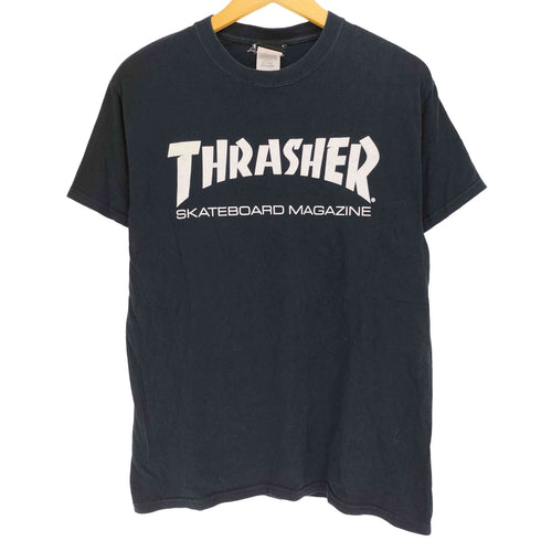 スラッシャー THRASHER SKATEBOARD MAGAZINE ロゴプリント S/S クルーネック Tシャツ メンズ import:M