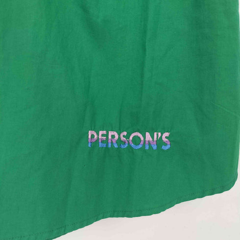 パーソンズ PERSONS 裾ロゴ バンドカラーワンピース レディース JPN:S