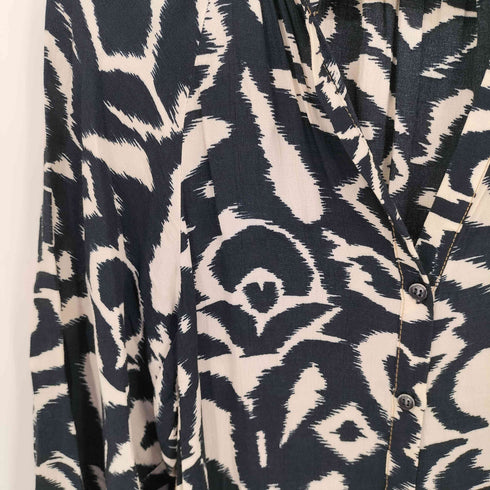 ザラ ZARA TOPSTITCHED PRINTED DRESS トップステッチ プリントワンピース レディース import:S