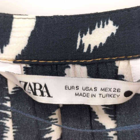 ザラ ZARA TOPSTITCHED PRINTED DRESS トップステッチ プリントワンピース レディース import:S