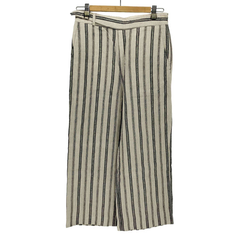 ニジュウサンク 23区 24SS 【洗える】リネンストライプ ワイド パンツ レディース JPN:40