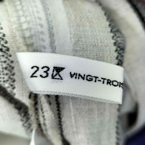 ニジュウサンク 23区 24SS 【洗える】リネンストライプ ワイド パンツ レディース JPN:40